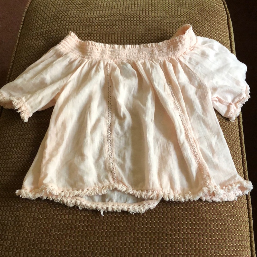 Light Pink Off the Shoulder Blouse (Aerie)